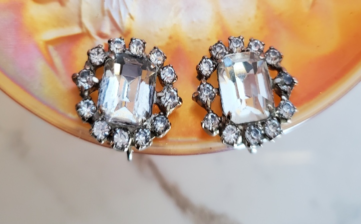 rhinestone clip earrings