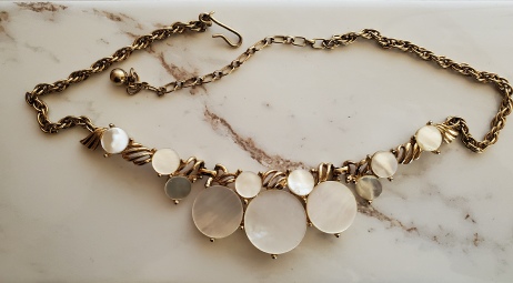 mother of pearl gold-tone necklace