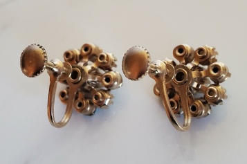 rhinestone screw back clip earrings, back