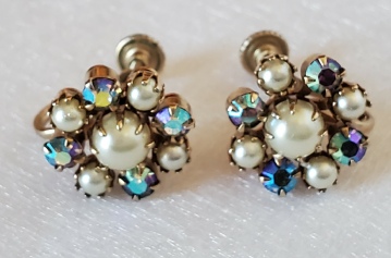 rhinestone screw back clip earrings