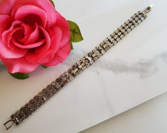 clear rhinestone silver-tone bracelet back