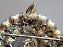 Coro wreath brooch with aurora borealis rhinestones signature