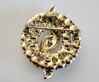  Coro wreath brooch with aurora borealis rhinestones back