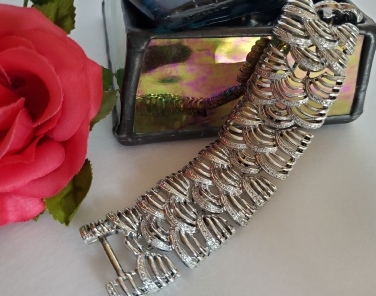 Coro Pegasus silver-tone wide bracelet