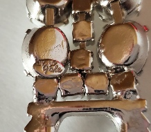 Gale milk glass and clear rhinestones silver-tone bracelet signature