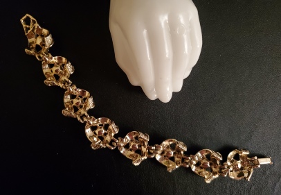 gold-tone aurora borealis bracelet unmarked, back