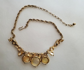 mother of pearl gold-tone necklace, back