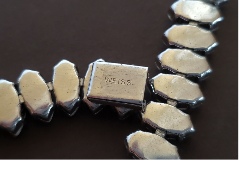 Weiss rhinestone bracelet and unmarked milk glass and rhinestone necklace clasp