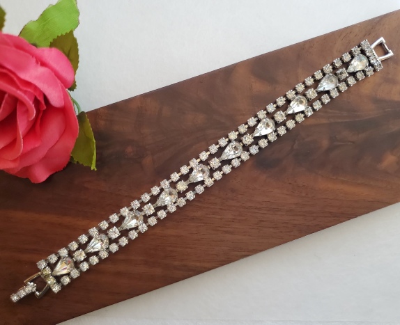 Weiss silver-tone clear rhinestones bracelet