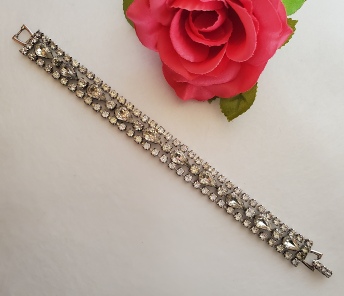 Weiss silver-tone clear teardrop rhinestones bracelet