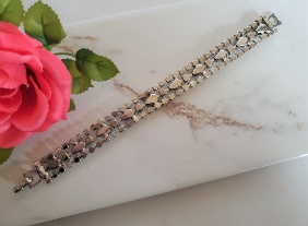 Weiss silver-tone clear rhinestones bracelet back